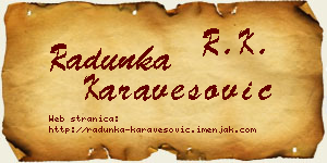 Radunka Karavesović vizit kartica